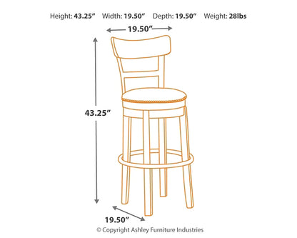 Ashley Express - Pinnadel UPH Swivel Barstool (1/CN)