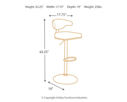 Ashley Express - Bellatier Tall UPH Swivel Barstool(1/CN)